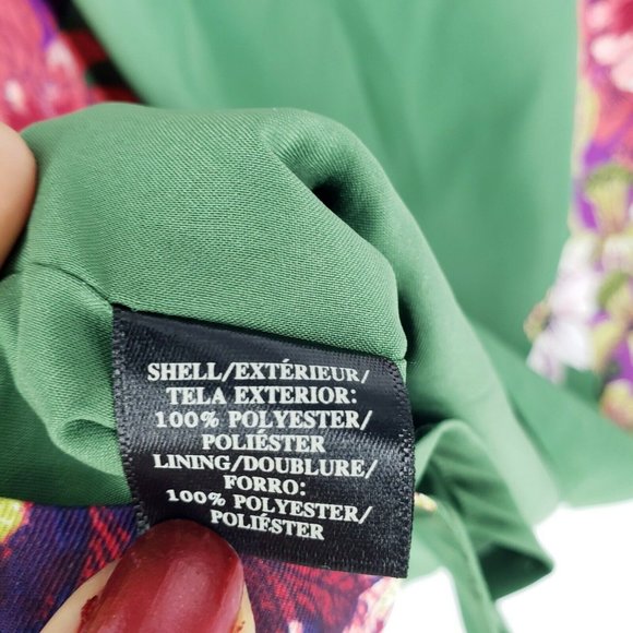 ANN TAYLOR Sheath Green Floral Dress Size 00 - Picture 8 of 9